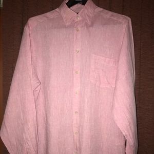 Men’s Emerengildo Zegna Pink Linen Shirt LT